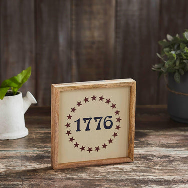 1776 Stars Wooden Sign 7x7 - The Fox Decor